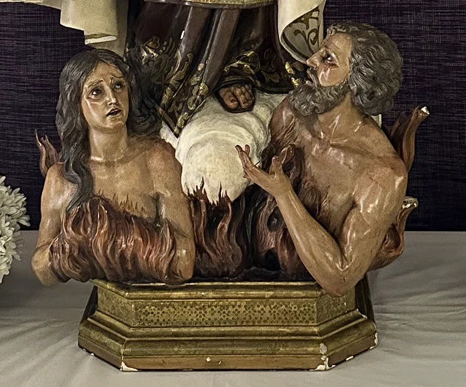 Almas del purgatorio representadas a los pies de Nuestra Señora del Carmen