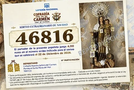 Participación de lotería de la Cofradía
